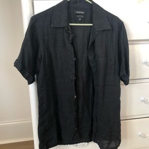 Black button down short sleeve
